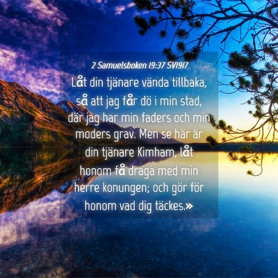 Picture 04 - 2 Samuelsboken 19:37 SV1917 - Låt din tjänare vända tillbaka, så att jag - Bible Verse Picture