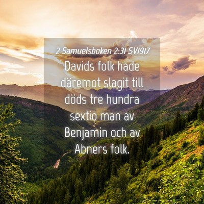 Picture 04 - 2 Samuelsboken 2:31 SV1917 - Davids folk hade däremot slagit till döds tre - Bible Verse Picture