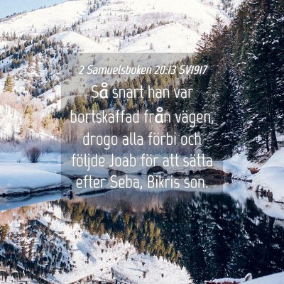 Picture 04 - 2 Samuelsboken 20:13 SV1917 - Så snart han var bortskaffad från vägen, drogo - Bible Verse Picture