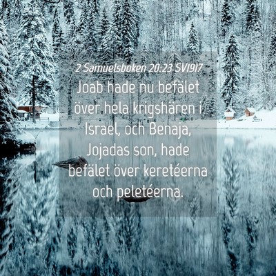 Picture 04 - 2 Samuelsboken 20:23 SV1917 - Joab hade nu befälet över hela krigshären i - Bible Verse Picture