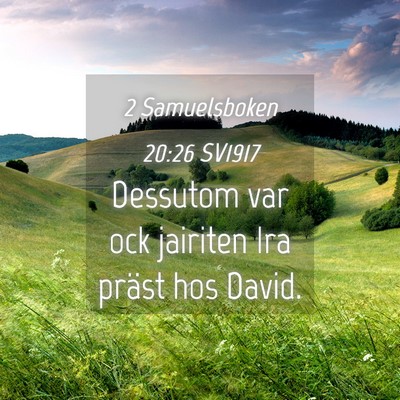 Picture 04 - 2 Samuelsboken 20:26 SV1917 - Dessutom var ock jairiten Ira präst hos - Bible Verse Picture
