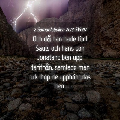 Picture 04 - 2 Samuelsboken 21:13 SV1917 - Och då han hade fört Sauls och hans son - Bible Verse Picture