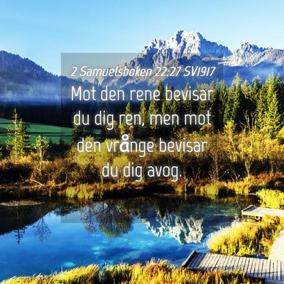 Picture 04 - 2 Samuelsboken 22:27 SV1917 - Mot den rene bevisar du dig ren, men mot den - Bible Verse Picture