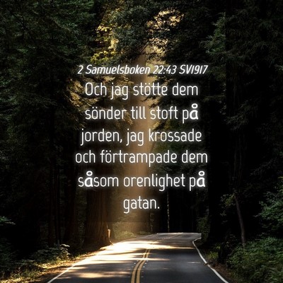 Picture 04 - 2 Samuelsboken 22:43 SV1917 - Och jag stötte dem sönder till stoft på - Bible Verse Picture
