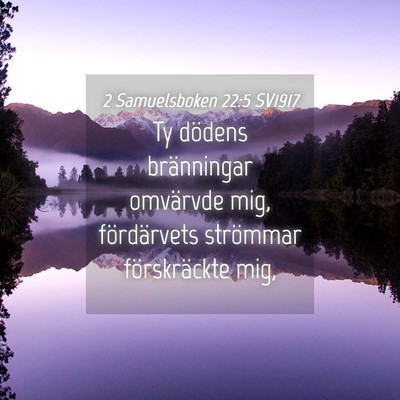 Picture 04 - 2 Samuelsboken 22:5 SV1917 - Ty dödens bränningar omvärvde mig, - Bible Verse Picture