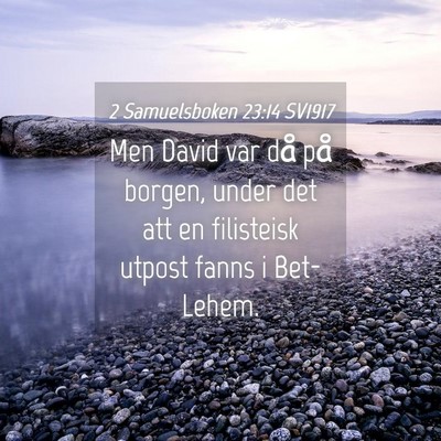 Picture 04 - 2 Samuelsboken 23:14 SV1917 - Men David var då på borgen, under det att en - Bible Verse Picture