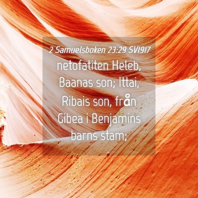 Picture 04 - 2 Samuelsboken 23:29 SV1917 - netofatiten Heleb, Baanas son; Ittai, Ribais son, - Bible Verse Picture