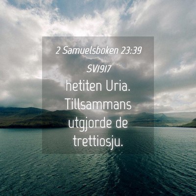 Picture 04 - 2 Samuelsboken 23:39 SV1917 - hetiten Uria. Tillsammans utgjorde de - Bible Verse Picture