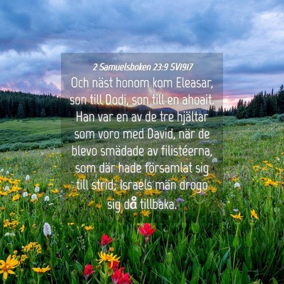 Picture 04 - 2 Samuelsboken 23:9 SV1917 - Och näst honom kom Eleasar, son till Dodi, son - Bible Verse Picture