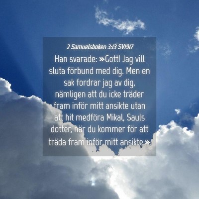 Picture 04 - 2 Samuelsboken 3:13 SV1917 - Han svarade: »Gott! Jag vill sluta förbund med - Bible Verse Picture