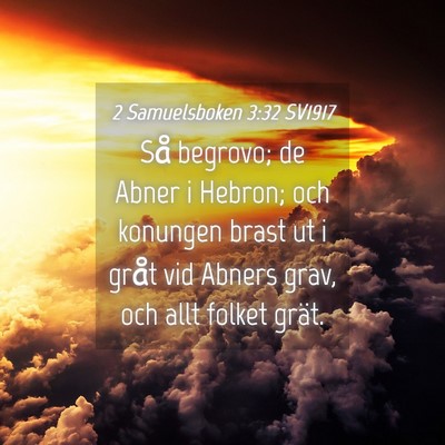 Picture 04 - 2 Samuelsboken 3:32 SV1917 - Så begrovo; de Abner i Hebron; och konungen - Bible Verse Picture