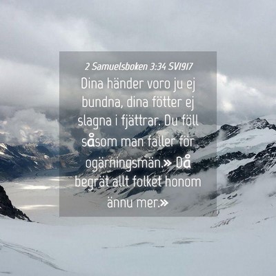 Picture 04 - 2 Samuelsboken 3:34 SV1917 - Dina händer voro ju ej bundna, dina fötter ej - Bible Verse Picture