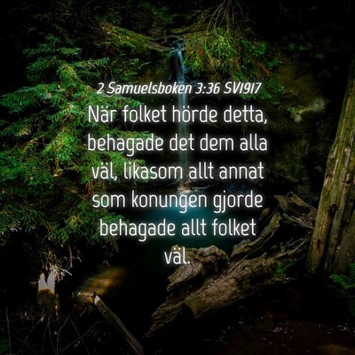 Picture 04 - 2 Samuelsboken 3:36 SV1917 - När folket hörde detta, behagade det dem alla - Bible Verse Picture