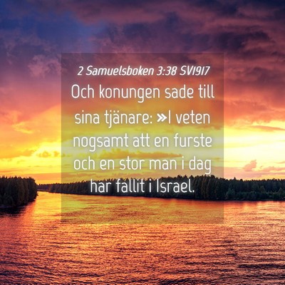 Picture 04 - 2 Samuelsboken 3:38 SV1917 - Och konungen sade till sina tjänare: »I veten - Bible Verse Picture