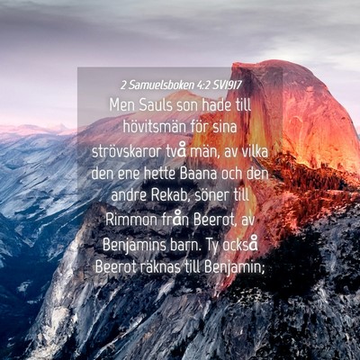 Picture 04 - 2 Samuelsboken 4:2 SV1917 - Men Sauls son hade till hövitsmän för sina - Bible Verse Picture