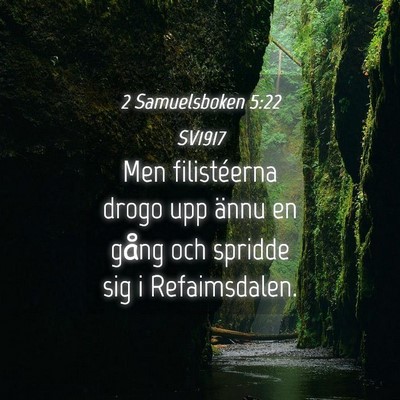 Picture 04 - 2 Samuelsboken 5:22 SV1917 - Men filistéerna drogo upp ännu en gång och - Bible Verse Picture