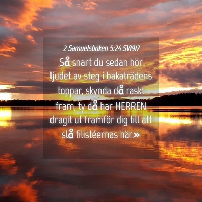 Picture 04 - 2 Samuelsboken 5:24 SV1917 - Så snart du sedan hör ljudet av steg i - Bible Verse Picture