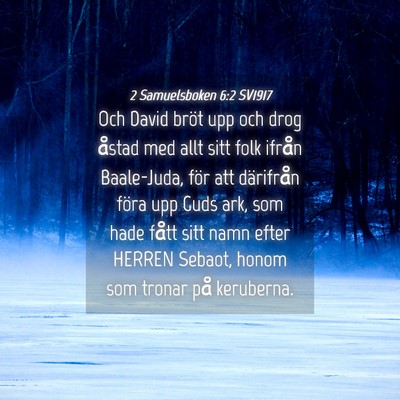 Picture 04 - 2 Samuelsboken 6:2 SV1917 - Och David bröt upp och drog åstad med allt sitt - Bible Verse Picture
