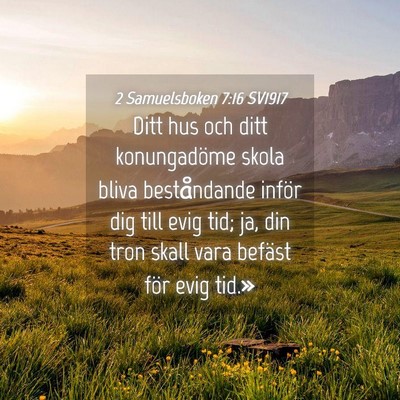 Picture 04 - 2 Samuelsboken 7:16 SV1917 - Ditt hus och ditt konungadöme skola bliva - Bible Verse Picture