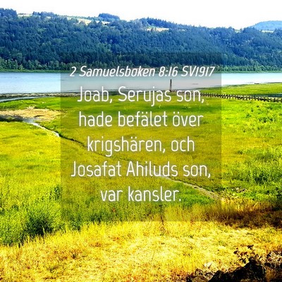 Picture 04 - 2 Samuelsboken 8:16 SV1917 - Joab, Serujas son, hade befälet över - Bible Verse Picture