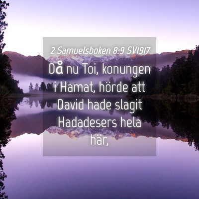 Picture 04 - 2 Samuelsboken 8:9 SV1917 - Då nu Toi, konungen i Hamat, hörde att David - Bible Verse Picture