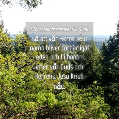 Picture 04 - 2 Thessalonikerbrevet 1:12 SV1917 - så att vår Herre Jesu namn bliver förhärligat - Bible Verse Picture