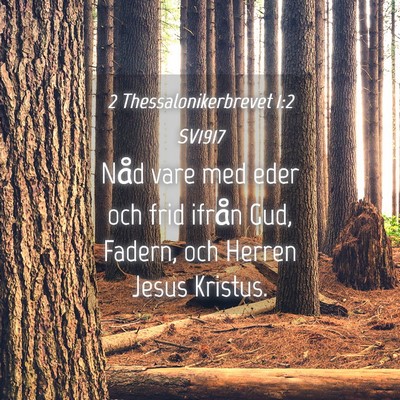 Picture 04 - 2 Thessalonikerbrevet 1:2 SV1917 - Nåd vare med eder och frid ifrån Gud, Fadern, - Bible Verse Picture