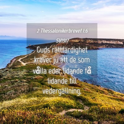 Picture 04 - 2 Thessalonikerbrevet 1:6 SV1917 - Guds rättfärdighet kräver ju att de som vålla - Bible Verse Picture