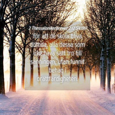 Picture 04 - 2 Thessalonikerbrevet 2:12 SV1917 - för att de skola bliva dömda, alla dessa som - Bible Verse Picture