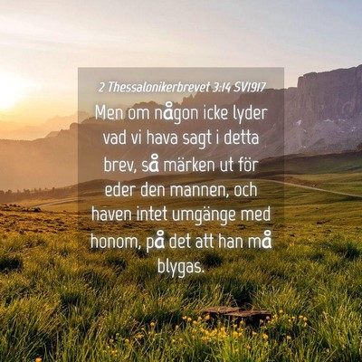 Picture 04 - 2 Thessalonikerbrevet 3:14 SV1917 - Men om någon icke lyder vad vi hava sagt i detta - Bible Verse Picture