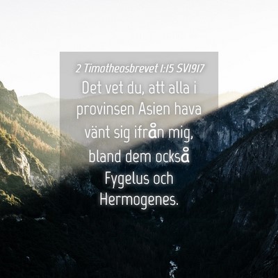 Picture 04 - 2 Timotheosbrevet 1:15 SV1917 - Det vet du, att alla i provinsen Asien hava vänt - Bible Verse Picture