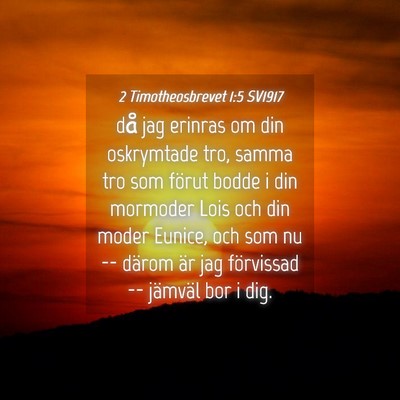 Picture 04 - 2 Timotheosbrevet 1:5 SV1917 - då jag erinras om din oskrymtade tro, samma tro - Bible Verse Picture