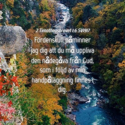 Picture 04 - 2 Timotheosbrevet 1:6 SV1917 - Fördenskull påminner jag dig att du må uppliva - Bible Verse Picture