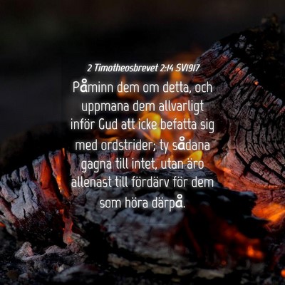 Picture 04 - 2 Timotheosbrevet 2:14 SV1917 - Påminn dem om detta, och uppmana dem allvarligt - Bible Verse Picture