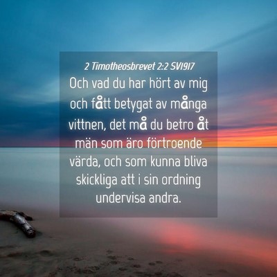 Picture 04 - 2 Timotheosbrevet 2:2 SV1917 - Och vad du har hört av mig och fått betygat av - Bible Verse Picture