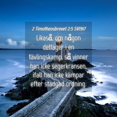 Picture 04 - 2 Timotheosbrevet 2:5 SV1917 - Likaså, om någon deltager i en tävlingskamp, - Bible Verse Picture