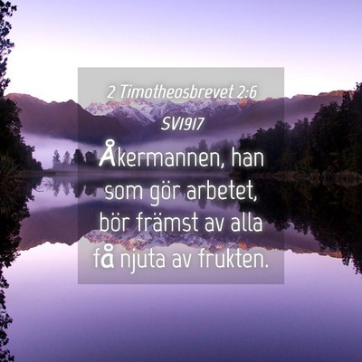 Picture 04 - 2 Timotheosbrevet 2:6 SV1917 - Åkermannen, han som gör arbetet, bör främst - Bible Verse Picture