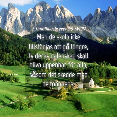 Picture 04 - 2 Timotheosbrevet 3:9 SV1917 - Men de skola icke tillstädjas att gå längre, - Bible Verse Picture