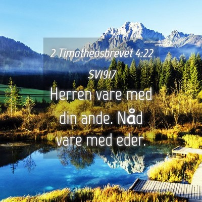 Picture 04 - 2 Timotheosbrevet 4:22 SV1917 - Herren vare med din ande. Nåd vare med - Bible Verse Picture