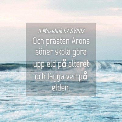 Picture 04 - 3 Mosebok 1:7 SV1917 - Och prästen Arons söner skola göra upp eld på - Bible Verse Picture