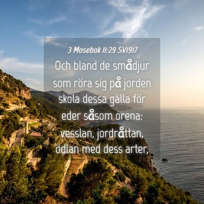 Picture 04 - 3 Mosebok 11:29 SV1917 - Och bland de smådjur som röra sig på jorden - Bible Verse Picture