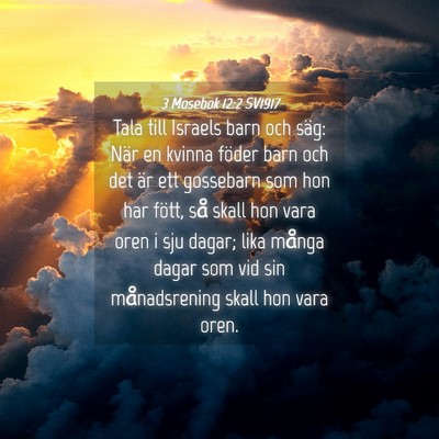 Picture 04 - 3 Mosebok 12:2 SV1917 - Tala till Israels barn och säg: När en kvinna - Bible Verse Picture