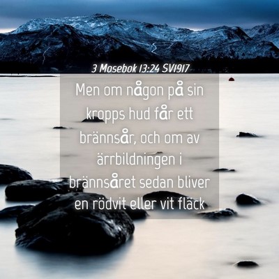 Picture 04 - 3 Mosebok 13:24 SV1917 - Men om någon på sin kropps hud får ett - Bible Verse Picture