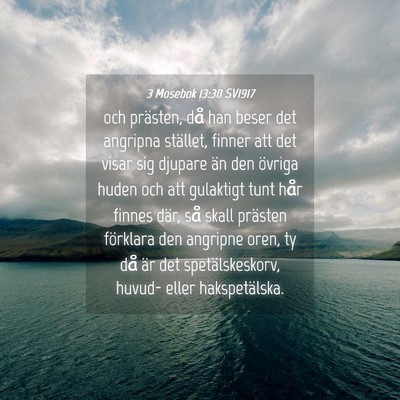 Picture 04 - 3 Mosebok 13:30 SV1917 - och prästen, då han beser det angripna - Bible Verse Picture