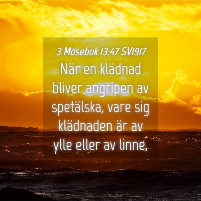 Picture 04 - 3 Mosebok 13:47 SV1917 - När en klädnad bliver angripen av spetälska, - Bible Verse Picture