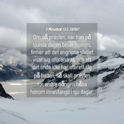 Picture 04 - 3 Mosebok 13:5 SV1917 - Om då prästen, när han på sjunde dagen beser - Bible Verse Picture