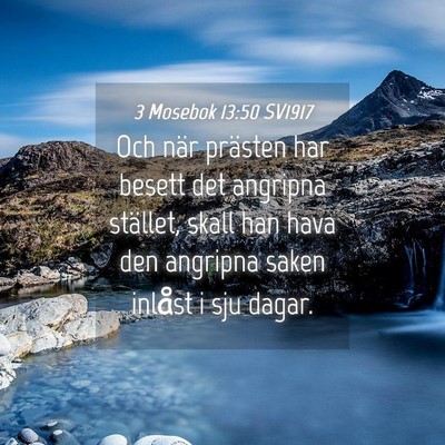 Picture 04 - 3 Mosebok 13:50 SV1917 - Och när prästen har besett det angripna - Bible Verse Picture