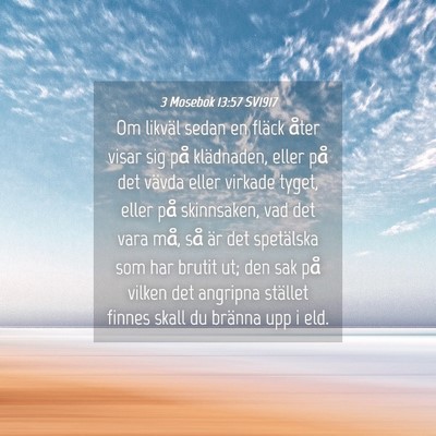 Picture 04 - 3 Mosebok 13:57 SV1917 - Om likväl sedan en fläck åter visar sig på - Bible Verse Picture
