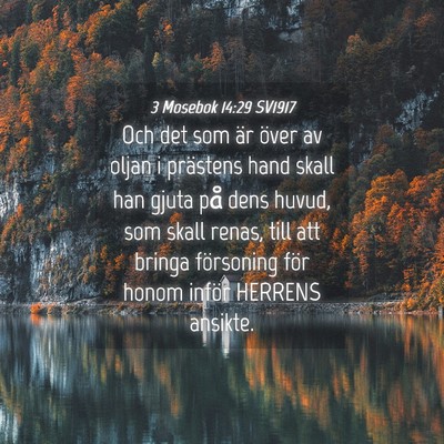 Picture 04 - 3 Mosebok 14:29 SV1917 - Och det som är över av oljan i prästens hand - Bible Verse Picture