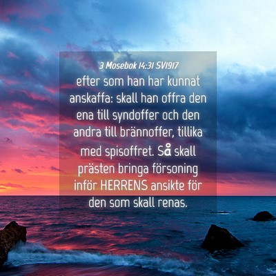 Picture 04 - 3 Mosebok 14:31 SV1917 - efter som han har kunnat anskaffa: skall han - Bible Verse Picture